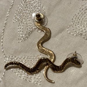 Laurel Burch gold toned metal snake earrings